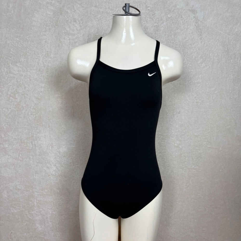 VTG Nike Women's Black One Piece Swimsuit Athletic Performance Racerback Size 4